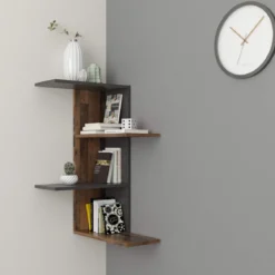 Etagère murale d'angle en bois - ET13038