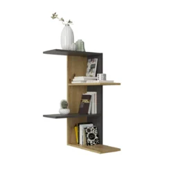 Etagère murale d'angle en bois - ET13038