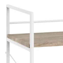 Etagère 3 plateaux en bois imitation chêne clair et blanc laqué - ET15007