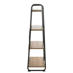 Etagère 4 plateaux en bois imitation chêne et noir laqué - ET15053