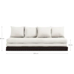 Futon canapé lit 3 places 2x70x200 CHICO