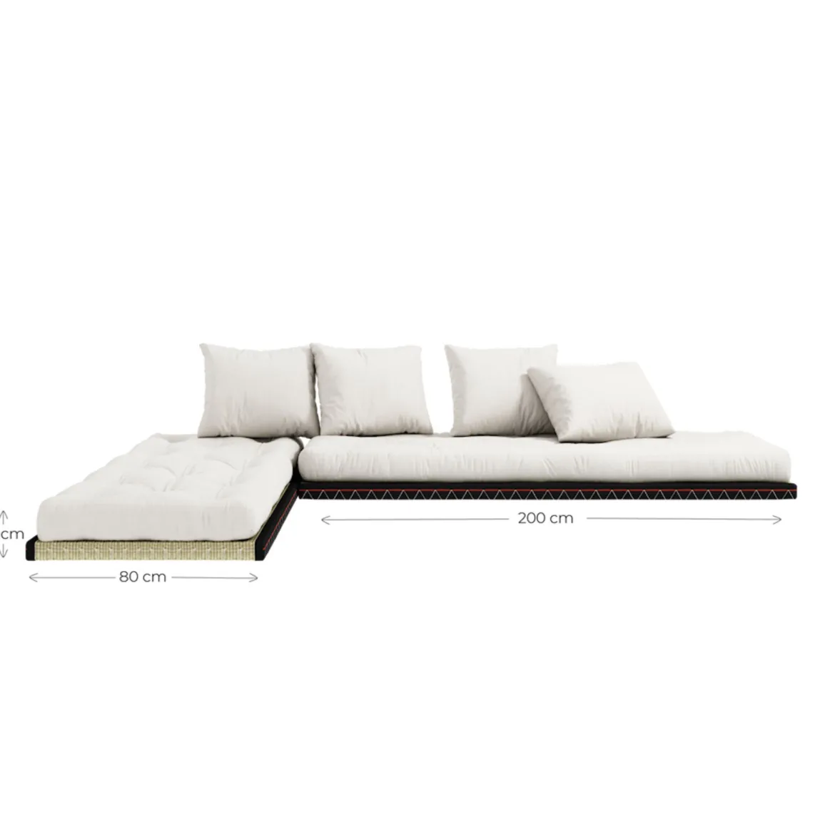 Futon canapé lit 3 places 2x70x200 CHICO