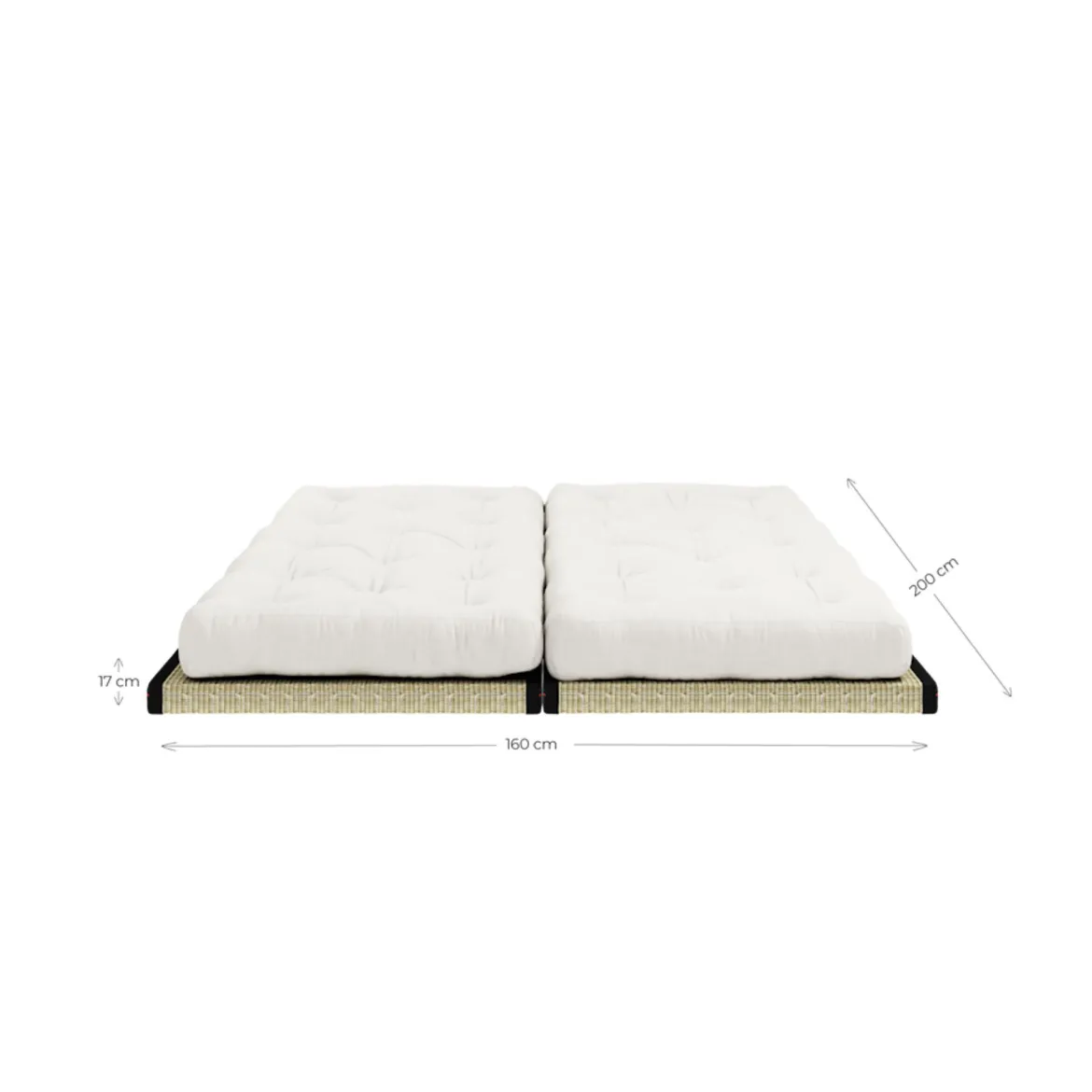 Futon canapé lit 3 places 2x70x200 CHICO
