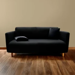 Housse de canapé noir extensible Douceur d'Intérieur Mila