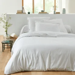 Housse de couette blanc 100% lin