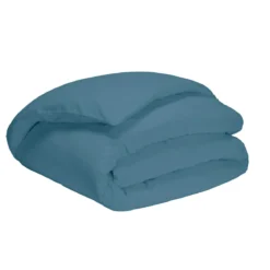 Housse de couette bleu minéral 100% coton biologique