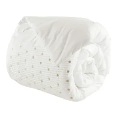 Housse de couette brodée plis religieuses blanc