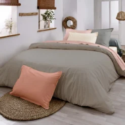 Housse de couette 100% coton biologique bronze - Tradilinge