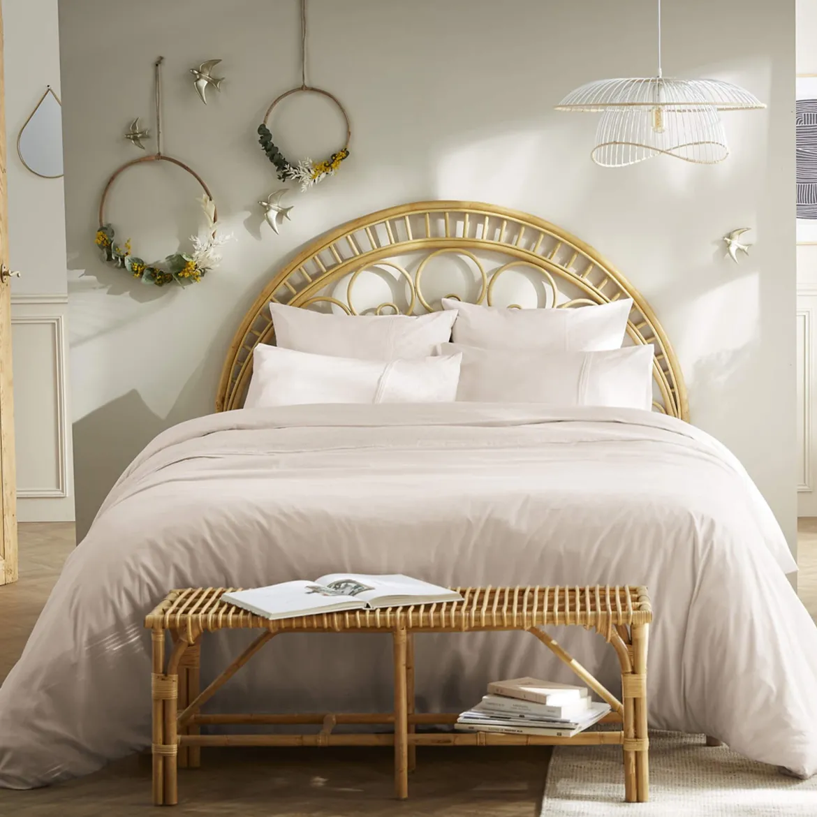 Housse de couette 100% coton broderie anglaise