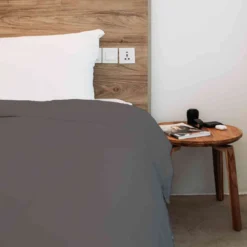 Housse de couette 100% coton taupe - Tradilinge