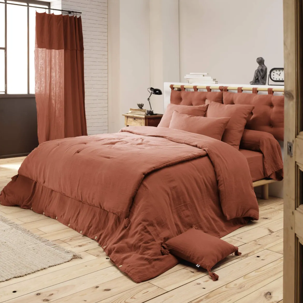 Housse de couette double gaze de coton