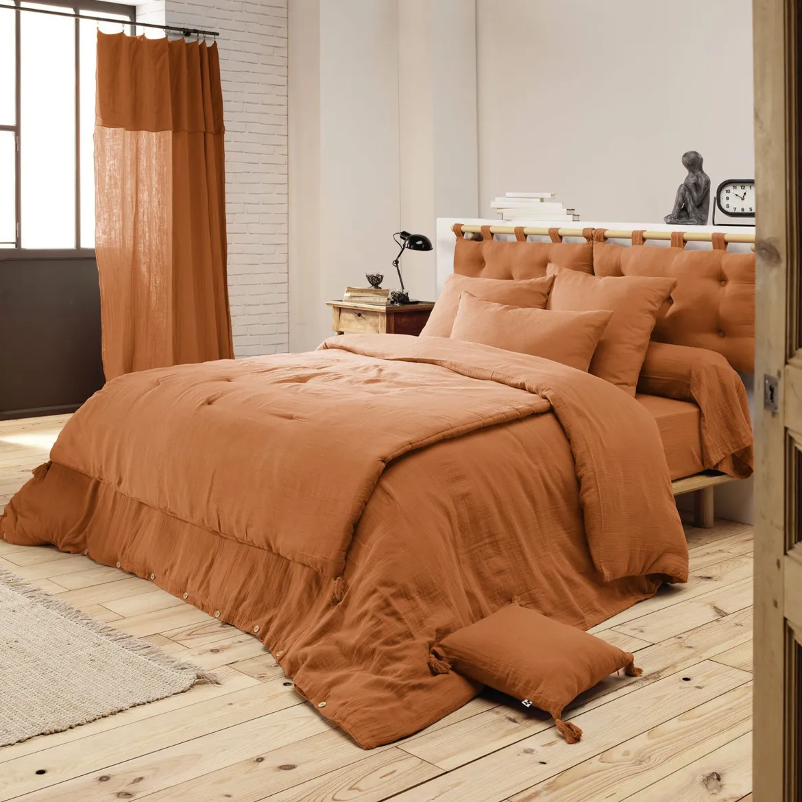Housse de couette double gaze de coton