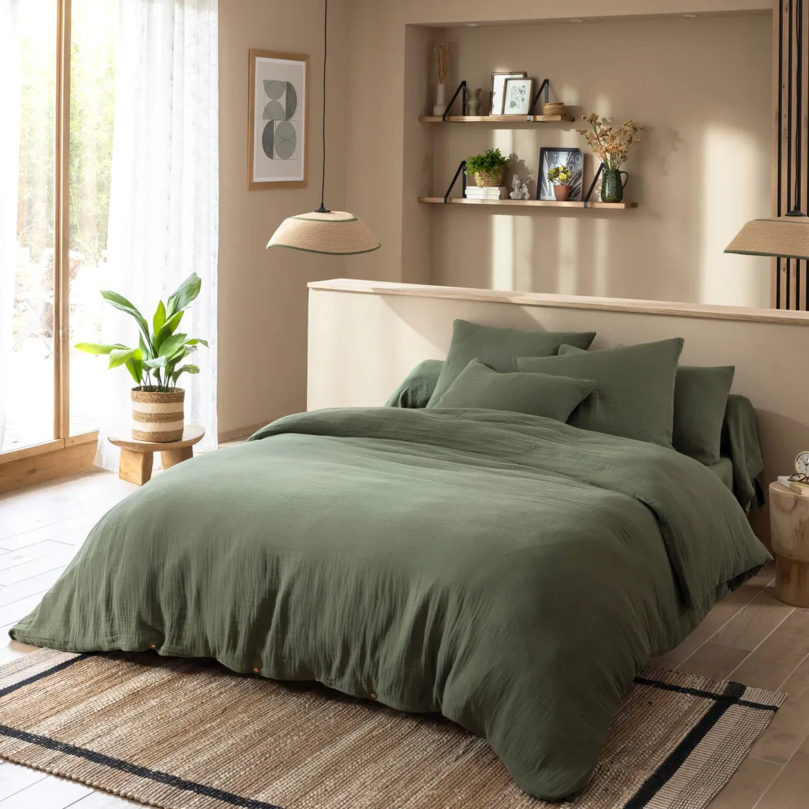 Housse de couette gaze de coton Terre de Nuit NOA