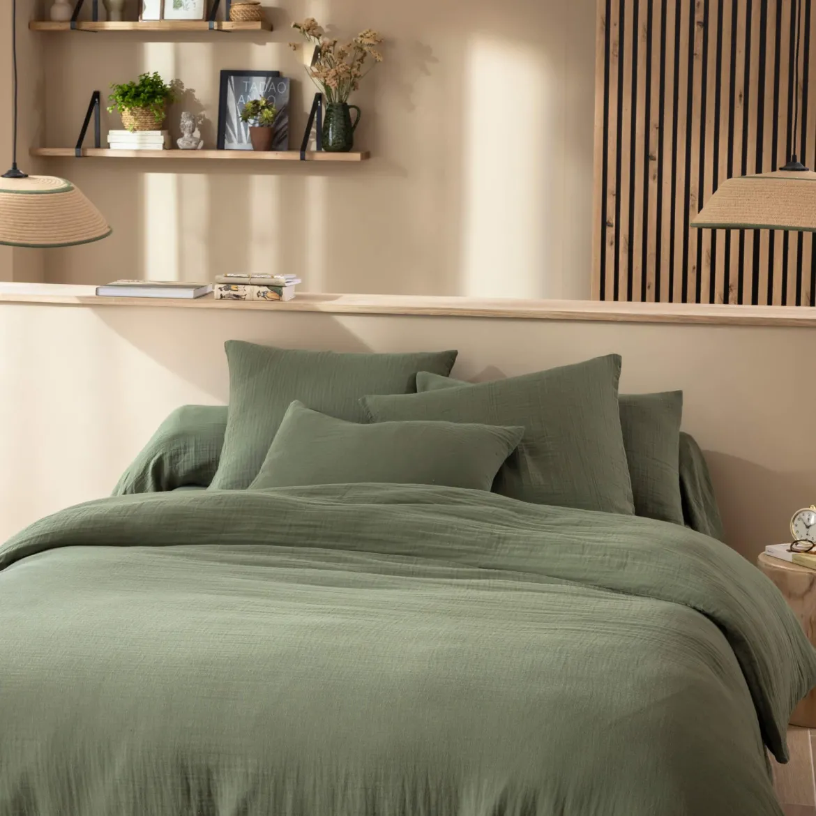 Housse de couette gaze de coton Terre de Nuit NOA
