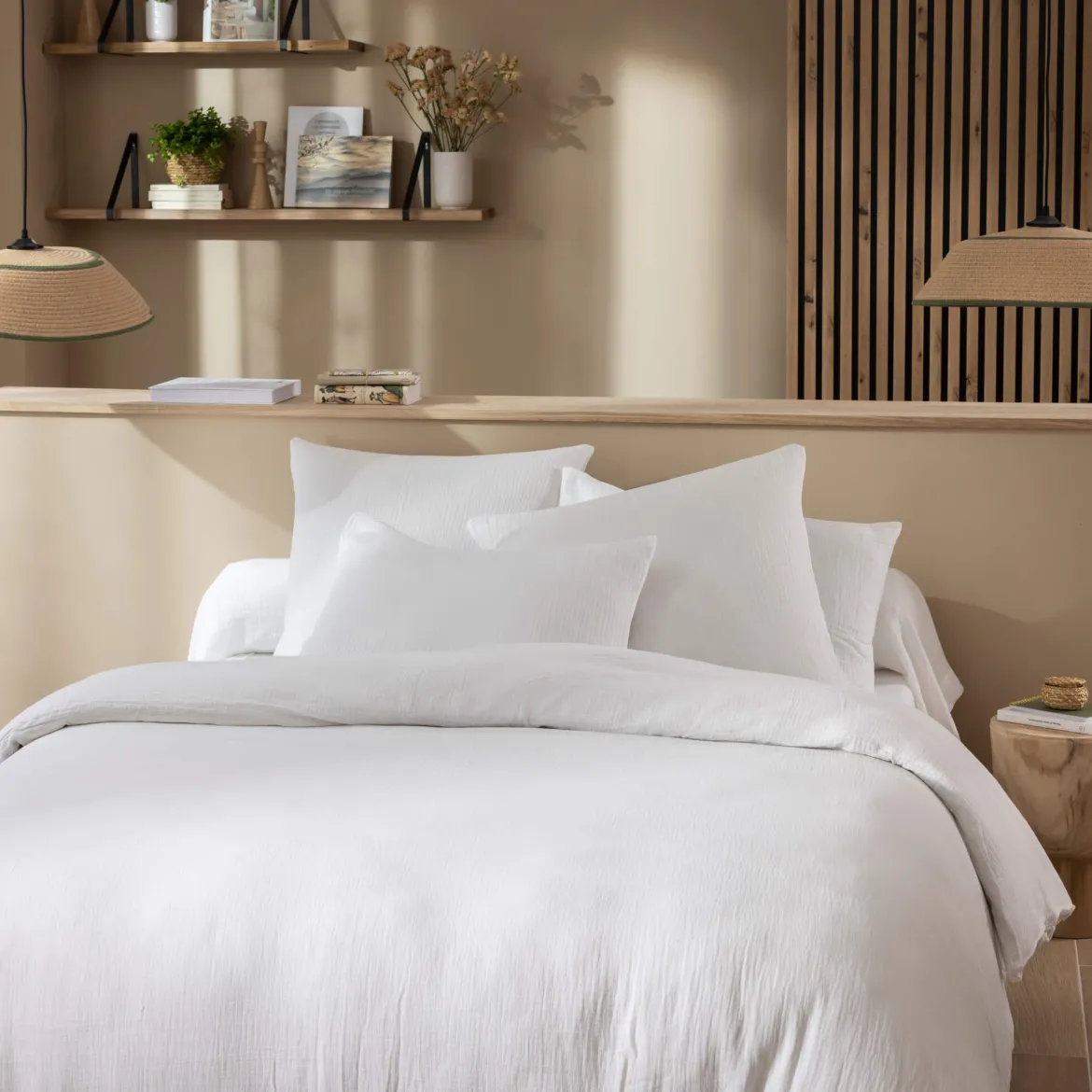 Housse de couette gaze de coton Terre de Nuit NOA