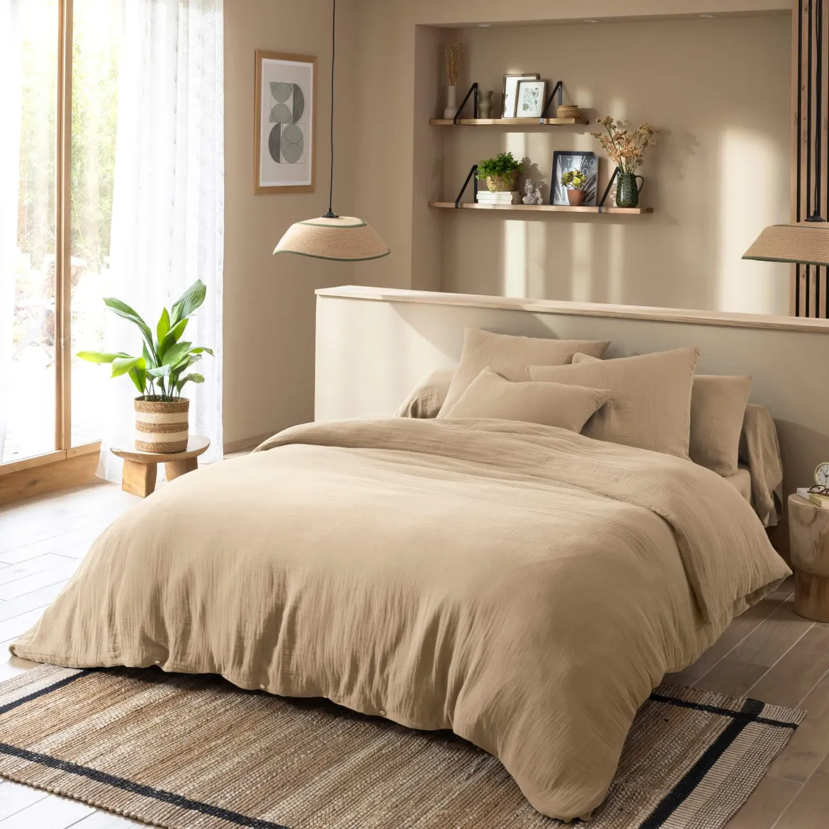 Housse de couette gaze de coton Terre de Nuit NOA