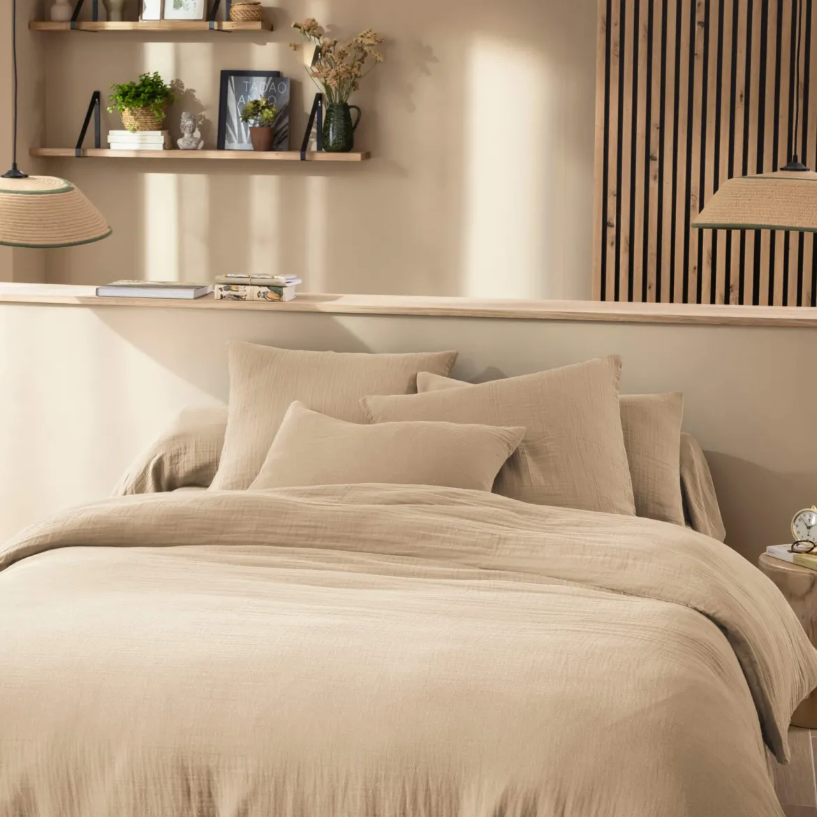 Housse de couette gaze de coton Terre de Nuit NOA