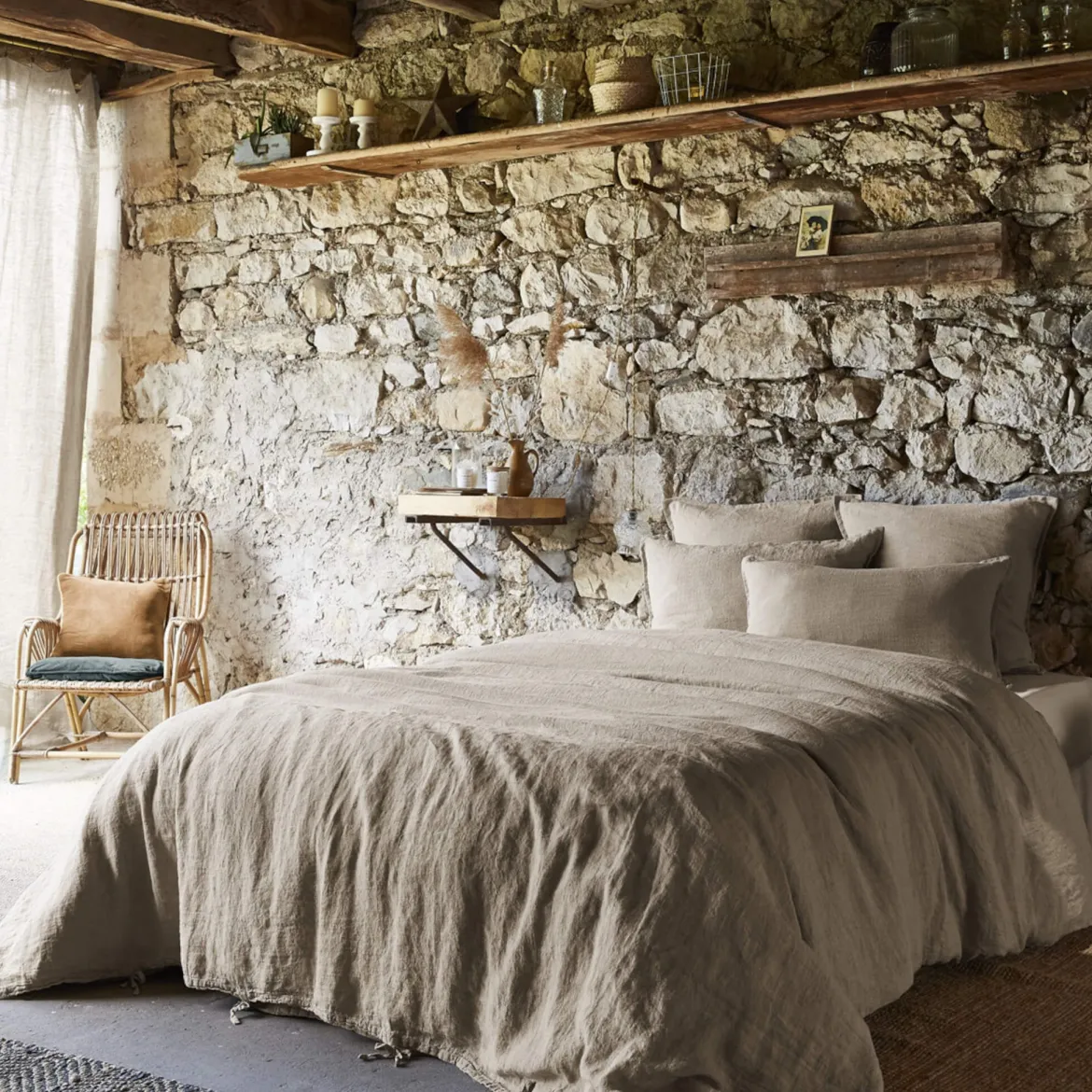 Housse de couette lin lavé