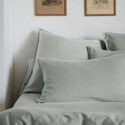 Housse de couette lyocell uni Terre de Nuit Lysandre