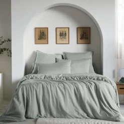 Housse de couette lyocell uni Terre de Nuit Lysandre
