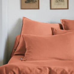Housse de couette lyocell uni Terre de Nuit Lysandre