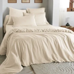Housse de couette lyocell uni Terre de Nuit Lysandre