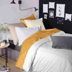 Housse de couette satin de coton blanc - Tradilinge