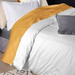 Housse de couette satin de coton blanc - Tradilinge