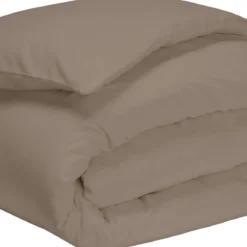 Housse de couette taupe 100% coton biologique