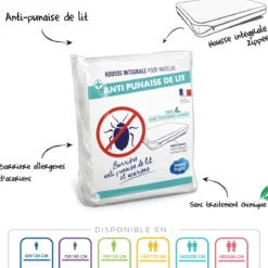 Housse de matelas anti-acariens et anti-punaises sans traitement