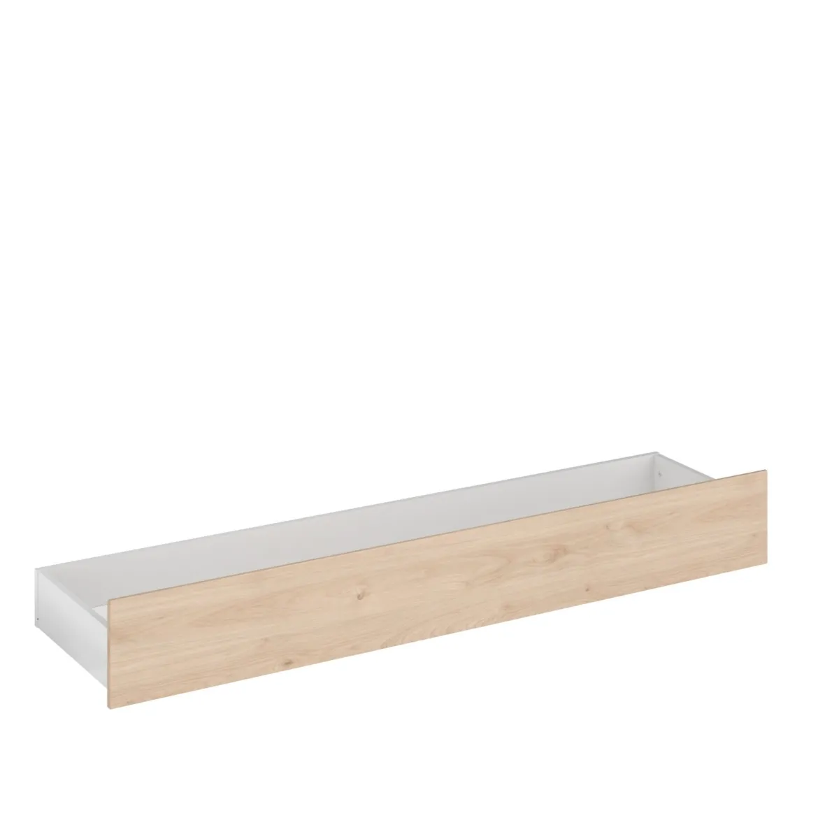 Lit adulte avec tête de lit et tiroirs bois naturel CLEM