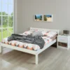 Lit adulte en bois massif blanc 140x200 - LT12001