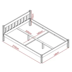 Lit adulte en bois massif blanc 140x200 - LT12001