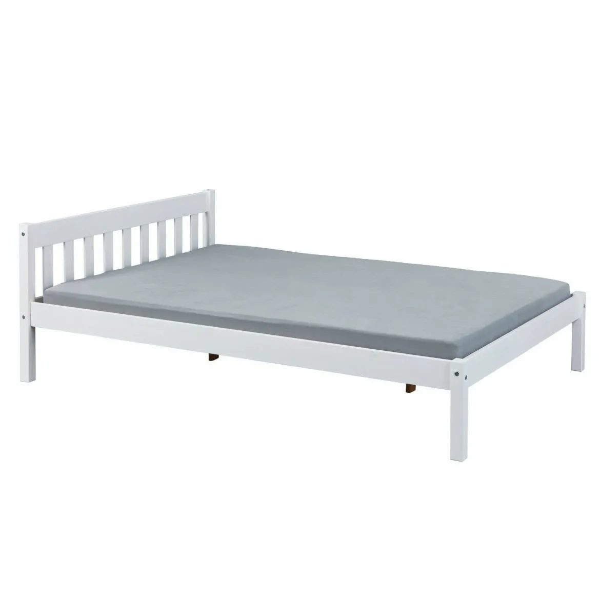 Lit adulte en bois massif blanc 140x200 - LT12001