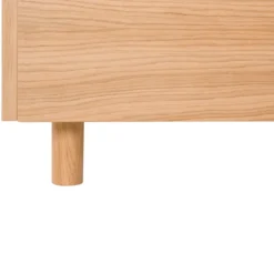 Lit avec tête de lit incurvée et pieds en bois massif 160x200 - LT0079