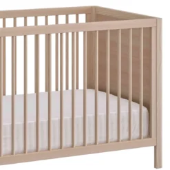 Lit bébé à barreaux en bois imitation chêne clair 70x140 - LT5050-1