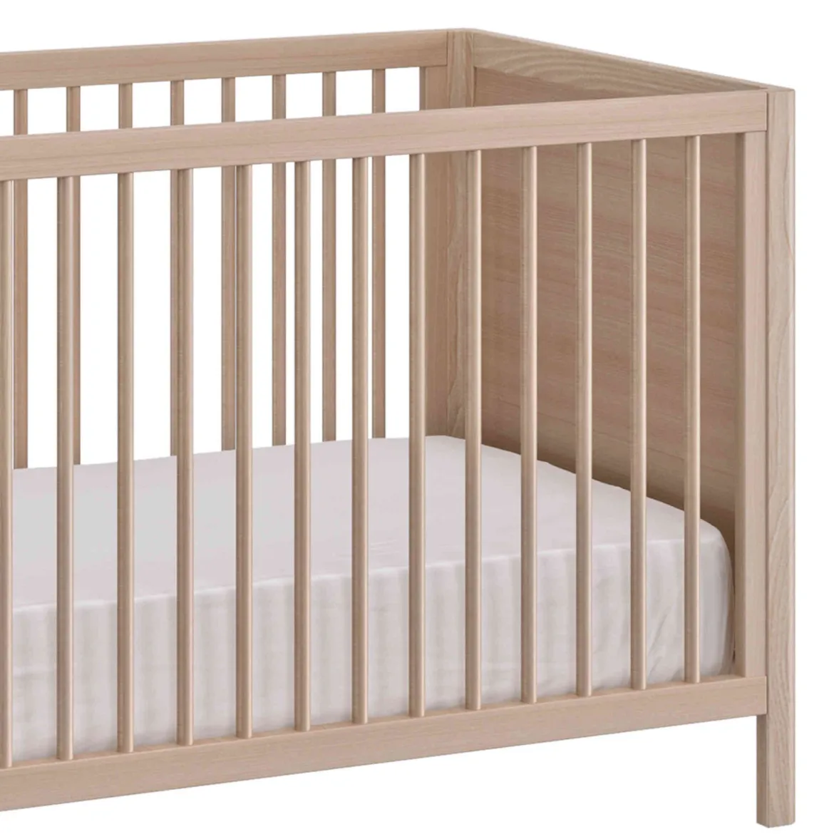 Lit bébé à barreaux en bois imitation chêne clair 70x140 - LT5050-1