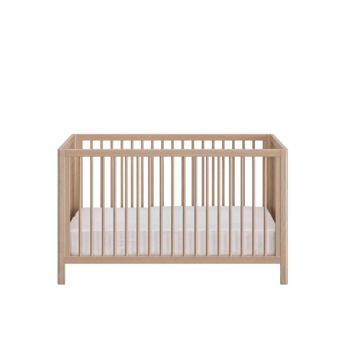 Lit bébé à barreaux en bois imitation chêne clair 70x140 - LT5050-1