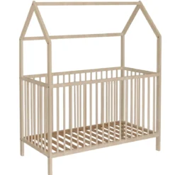 Lit bébé cabane évolutif en bois massif 60x120