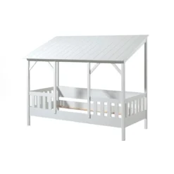 Lit cabane enfant avec toit en bois 90x200