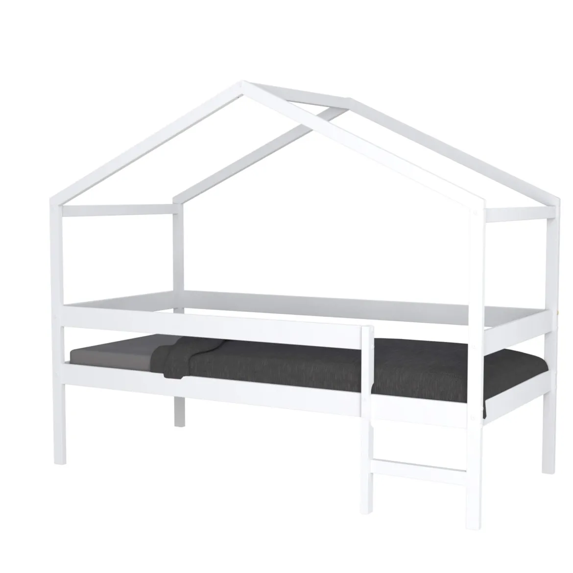Lit cabane enfant bois blanc laqué 90x190 - LT14054
