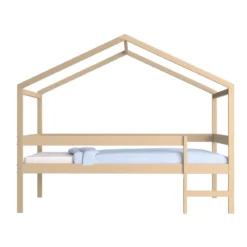Lit cabane enfant bois naturel laqué 90x190 - LT14052