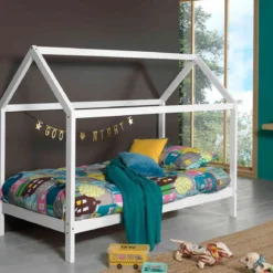 Lit cabane enfant en bois massif 90x200 - LT2020