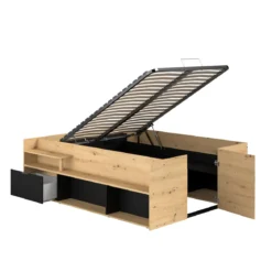 Lit coffre avec multiples rangements 140x190/200