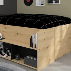 Lit coffre avec multiples rangements 140x190/200