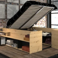 Lit coffre avec multiples rangements 140x190/200