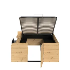 Lit coffre avec multiples rangements 140x190/200