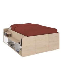 Lit coffre avec multiples rangements 140x190/200