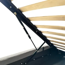 Lit coffre avec tête de lit rembourrée en velours côtelé - LT82002