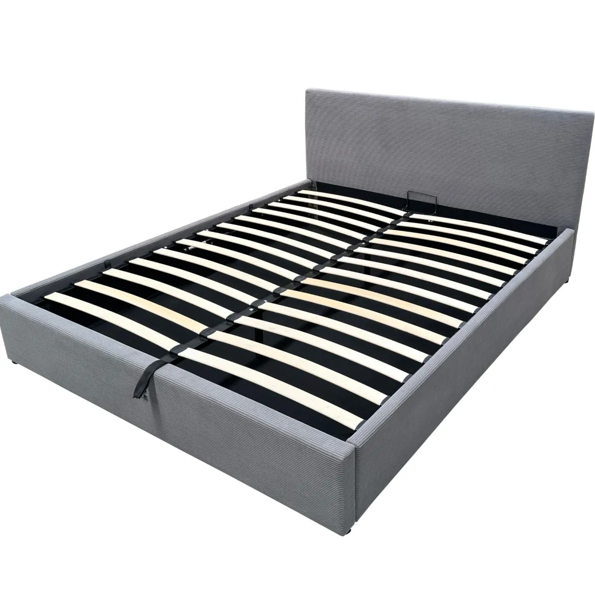 Lit coffre avec tête de lit rembourrée en velours côtelé - LT82002